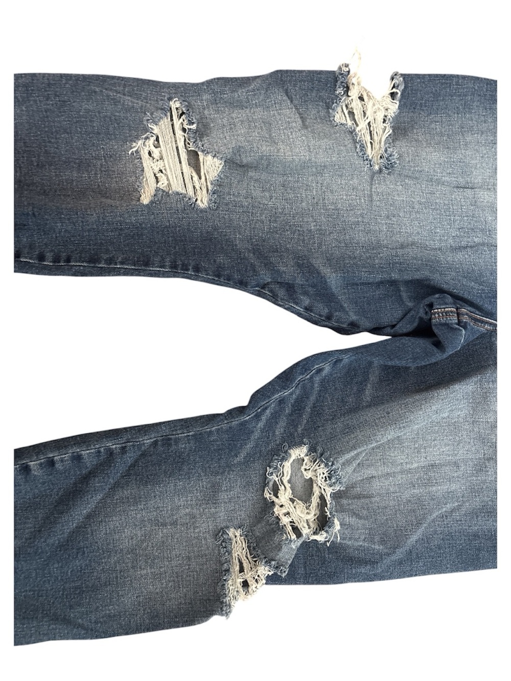 American Eagle Outfitters Women's Dark Blue Distressed Skinny Jeans - Picture 3 of 6